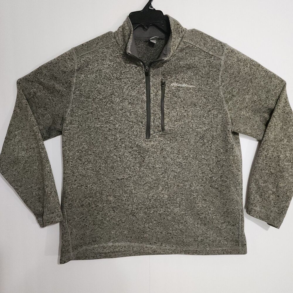 A26 Eddie Bauer Men's Size XL 1/4 zip pullover gray sweater